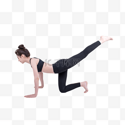 猫式伸展图片_健身瑜伽伸展动作女孩