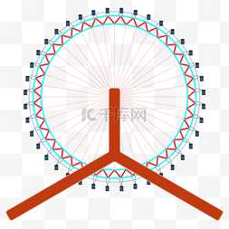 城市摩天轮剪影图片_扁平风摩天轮矢量免抠png