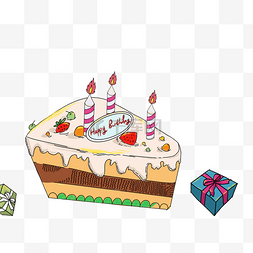 生日蜡烛礼盒图片_卡通生日蛋糕免抠图