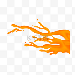 溅起的图片_飞溅的橙汁卡通插画