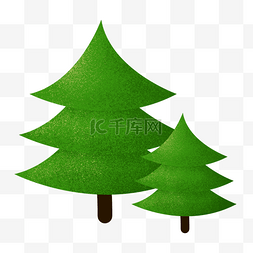 绿色圣诞圣诞图片_手绘松树