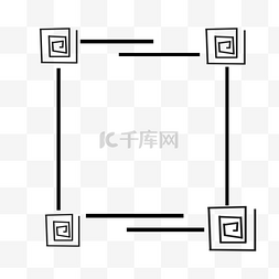 线条简易图片_黑色简易线条现代感ins边框