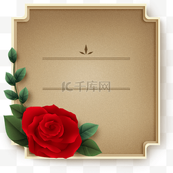 欧式复古花朵图片_感恩节玫瑰复古边框