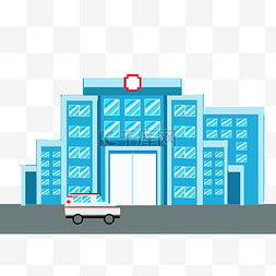 蓝色医院大楼建筑