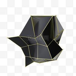 质感黑金素材图片_黑金质感炫酷几何体