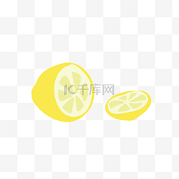 柠檬切开矢量图图片_法式柠檬