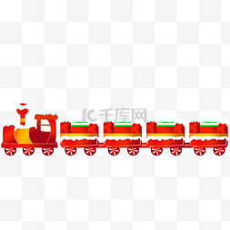 红色小火车图片_圣诞节快乐小火车
