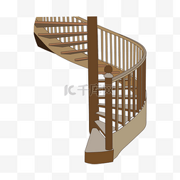 漂亮的木质楼梯插图