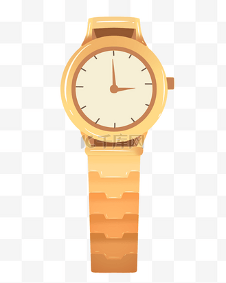 黄色图案电子手表