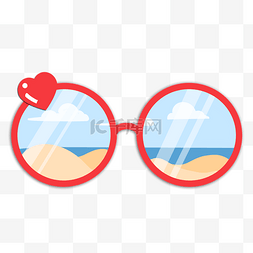 夏季趣味边框图片_夏季沙滩眼镜