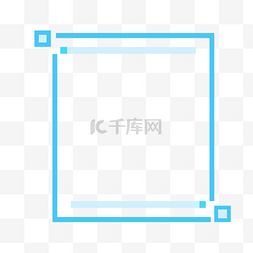 矩形矩形边框图片_蓝色商务风简约线条边框