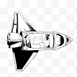 载人航天工程计划图片_白色的航天飞机插画
