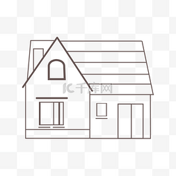 线描建筑房子