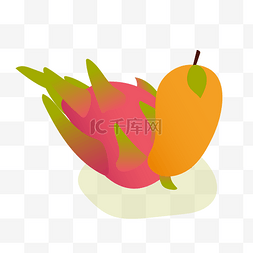 火龙果插画图片_热带水果插画图案
