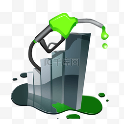 绿色柱图片_石油原油柱状图加油枪