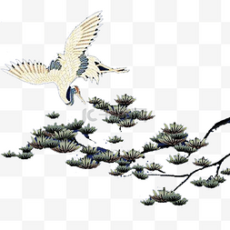茶叶促销图片_一只大雁徘徊在松树上