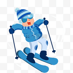 单个儿童滑雪男孩