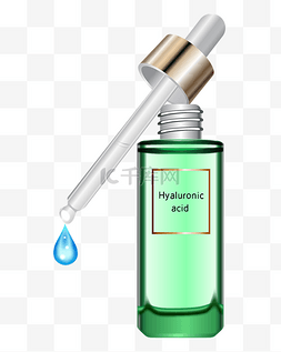 玻尿酸图片_绿色玻璃瓶玻尿酸原液