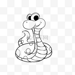 snake clipart black and white 线稿小蛇