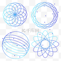 科技圆线条图片_线条圆形图标科技