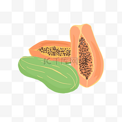 绿色水果木瓜图片_黄色木瓜水果
