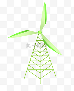 发电塔图片_绿色的风车发电站