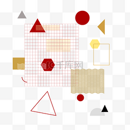 红色网格图片_红色网格小清新孟菲斯