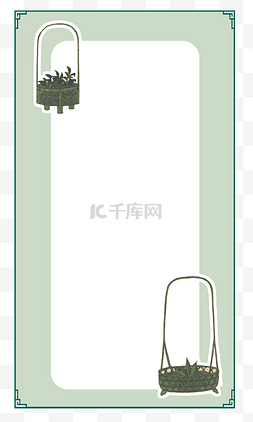 中国古代浅绿新茶茗茶装饰边框