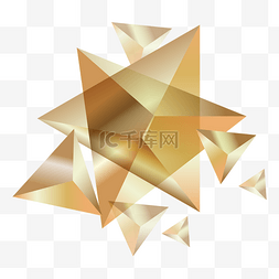 金属渐变三角形几何立体