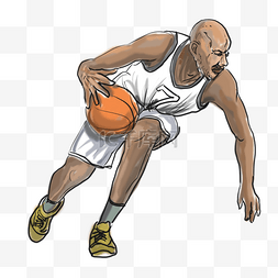 篮球主题投篮卡通手绘漫画风格