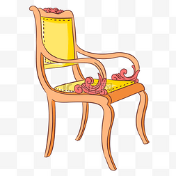 欧式椅子图片_黄色的家具欧式椅子