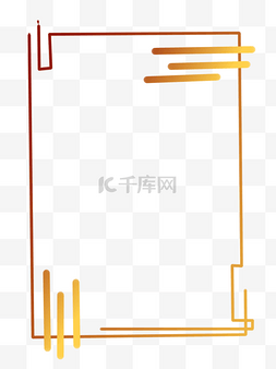 喜庆节日中式边框图片_中国风金色渐变线性几何海报贺卡