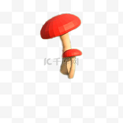 一对红色蘑菇下载