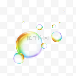 彩色透明肥皂气泡
