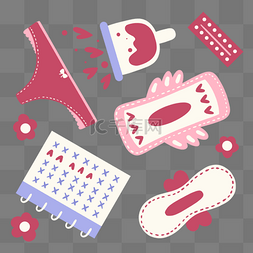 卫生巾卡通图片_粉色女性卫生用品元素