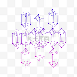 紫色扁平不规则渐变晶体状科技感