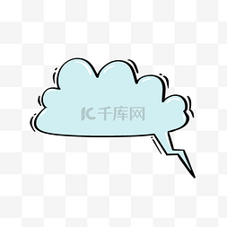 云朵漫画对话框图片_简约线条气泡框对话框26