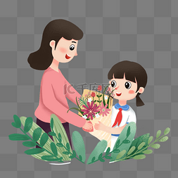 学生送花给老师图片_教师节学生给老师送花素材