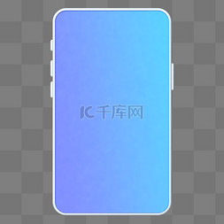 手机图片_蓝色立体仿真手机样机