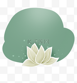 花卉文字框图片_中国风白色荷花提示框
