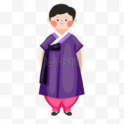 韩国朝鲜服饰人物图片紫色
