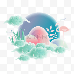 景观花草图片_暖色中国风景观清明清明节春天