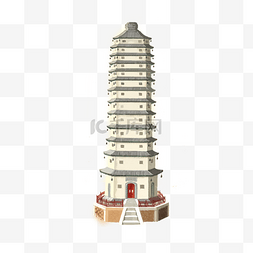 中国古典建筑白塔装饰