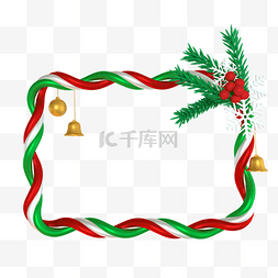 3d圣诞节日装饰手杖框