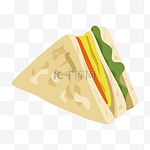 美食三明治面包插画