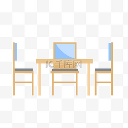 实木桌子和椅子