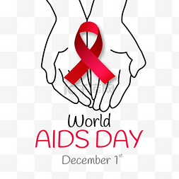 world aids day手捧丝带图案