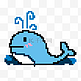 蓝色的像素鲸鱼插画