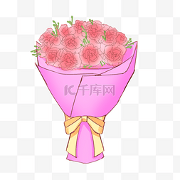 浪漫玫瑰花束植物花卉花清新插画