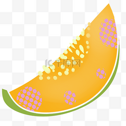 瓜皮瓜瓤图片_美味的食材甜瓜插画